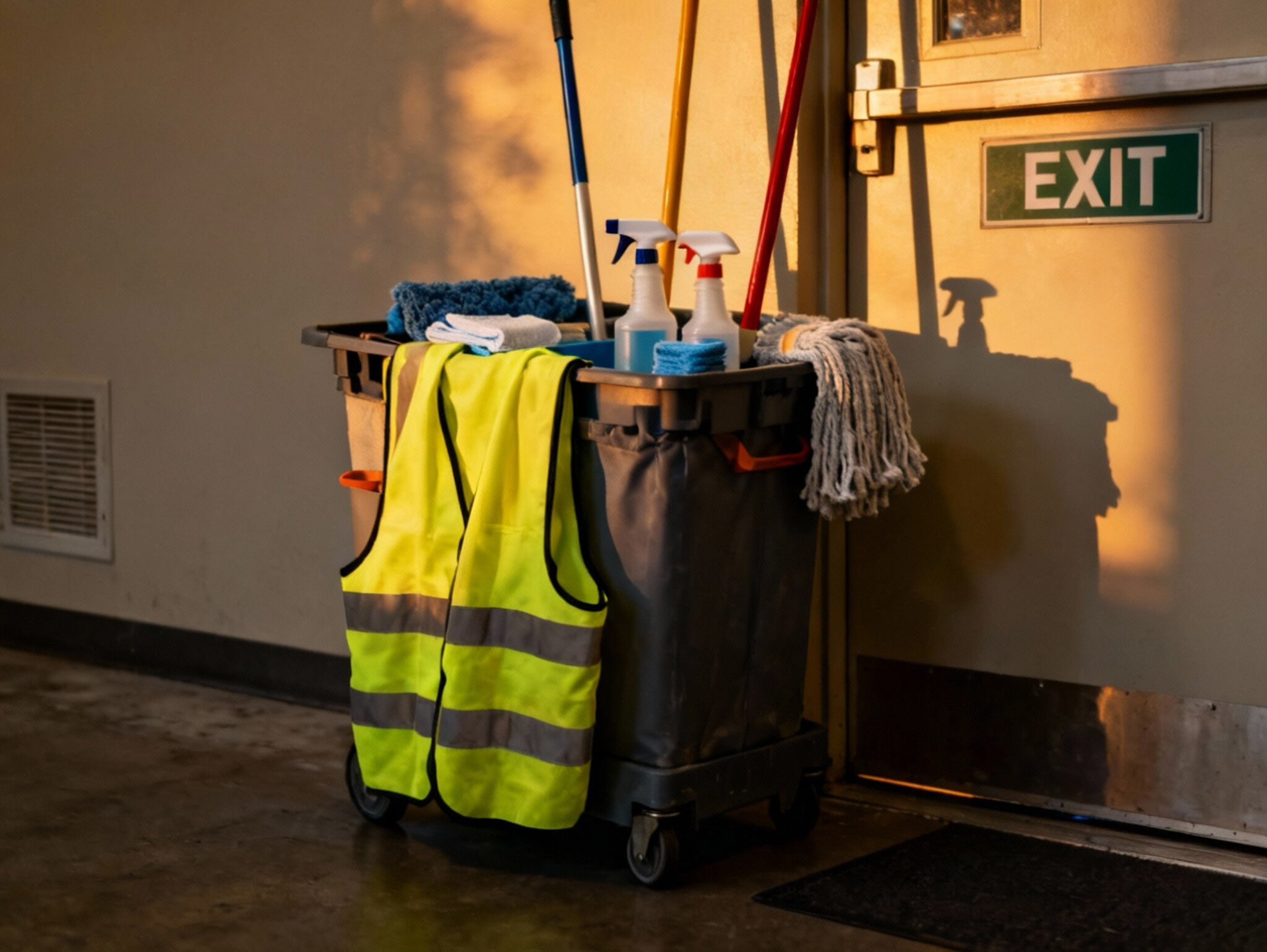 Emergency cleaning caddy ready